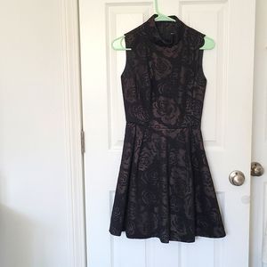 Karen Millen black dress with rose pattern US size 4